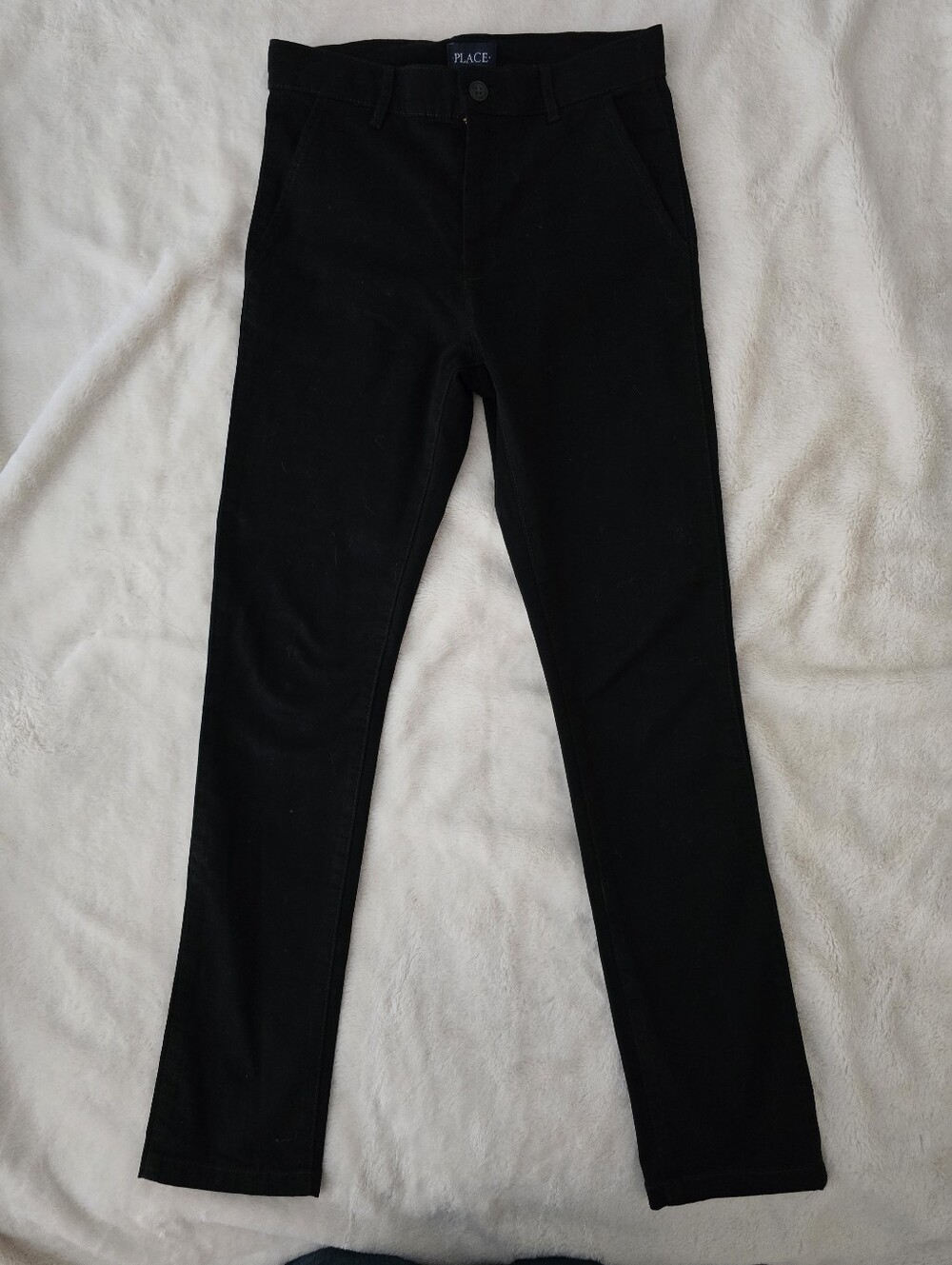 PLACE Black Slim Straight Leg Chinos